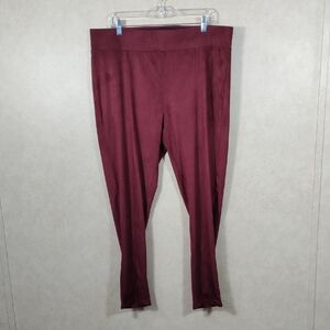 01137 Seven7 maroon faux suede stretch leggings XXL